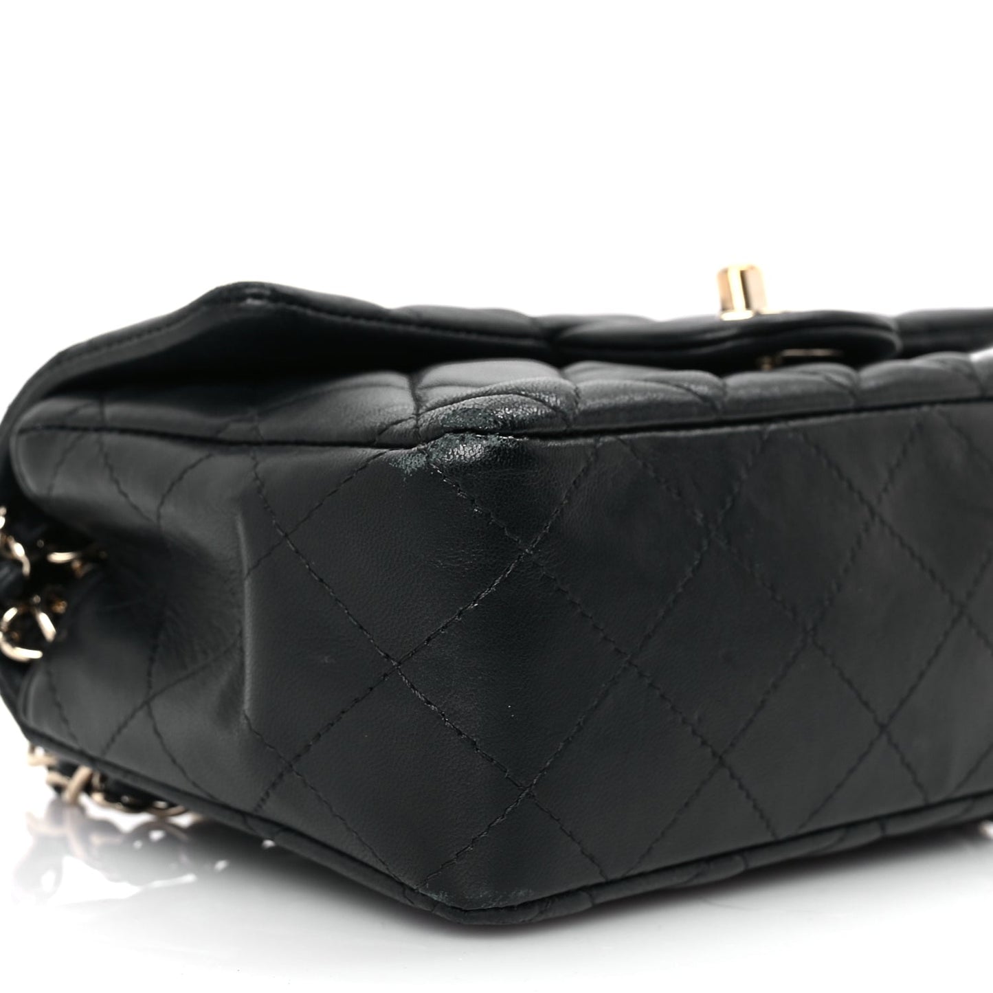 Chanel Lambskin Quilted Mini Rectangular Flap Black
