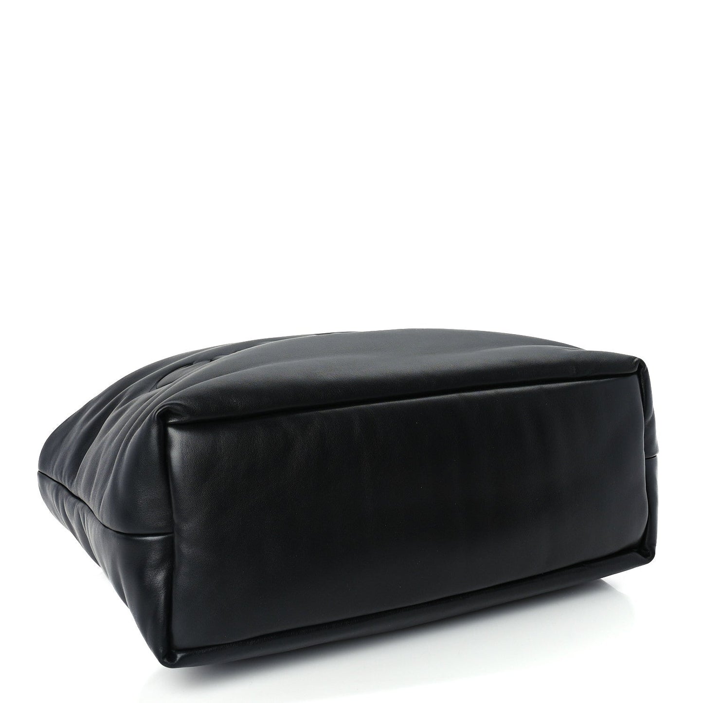 Saint Laurent Lambskin Wide Puffer Tote Black