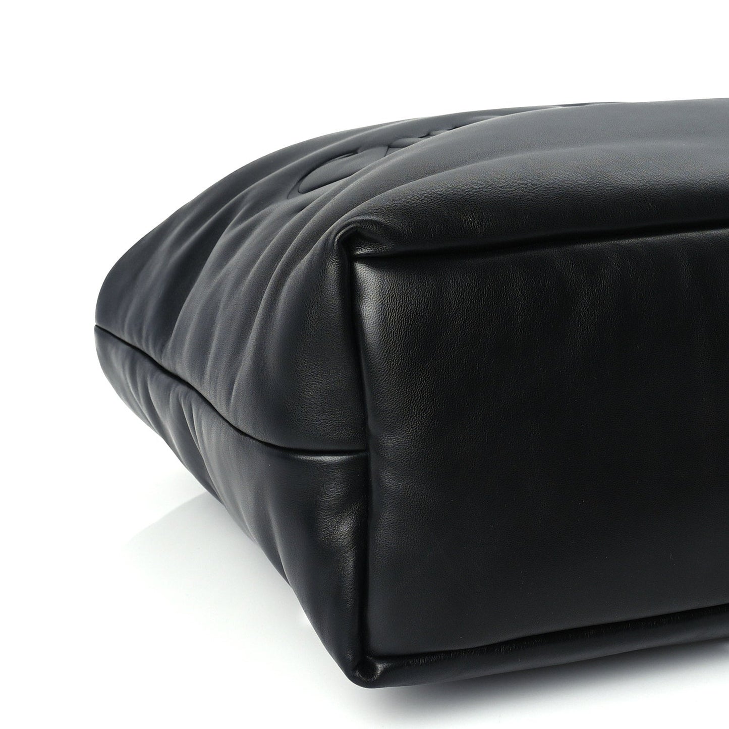 Saint Laurent Lambskin Wide Puffer Tote Black