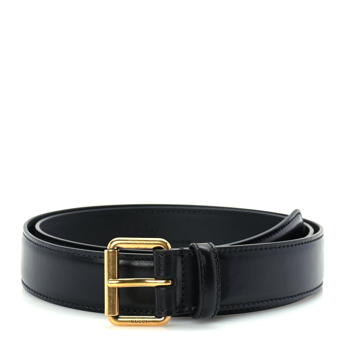Gucci Calfskin Buckle Belt 90 36 Black