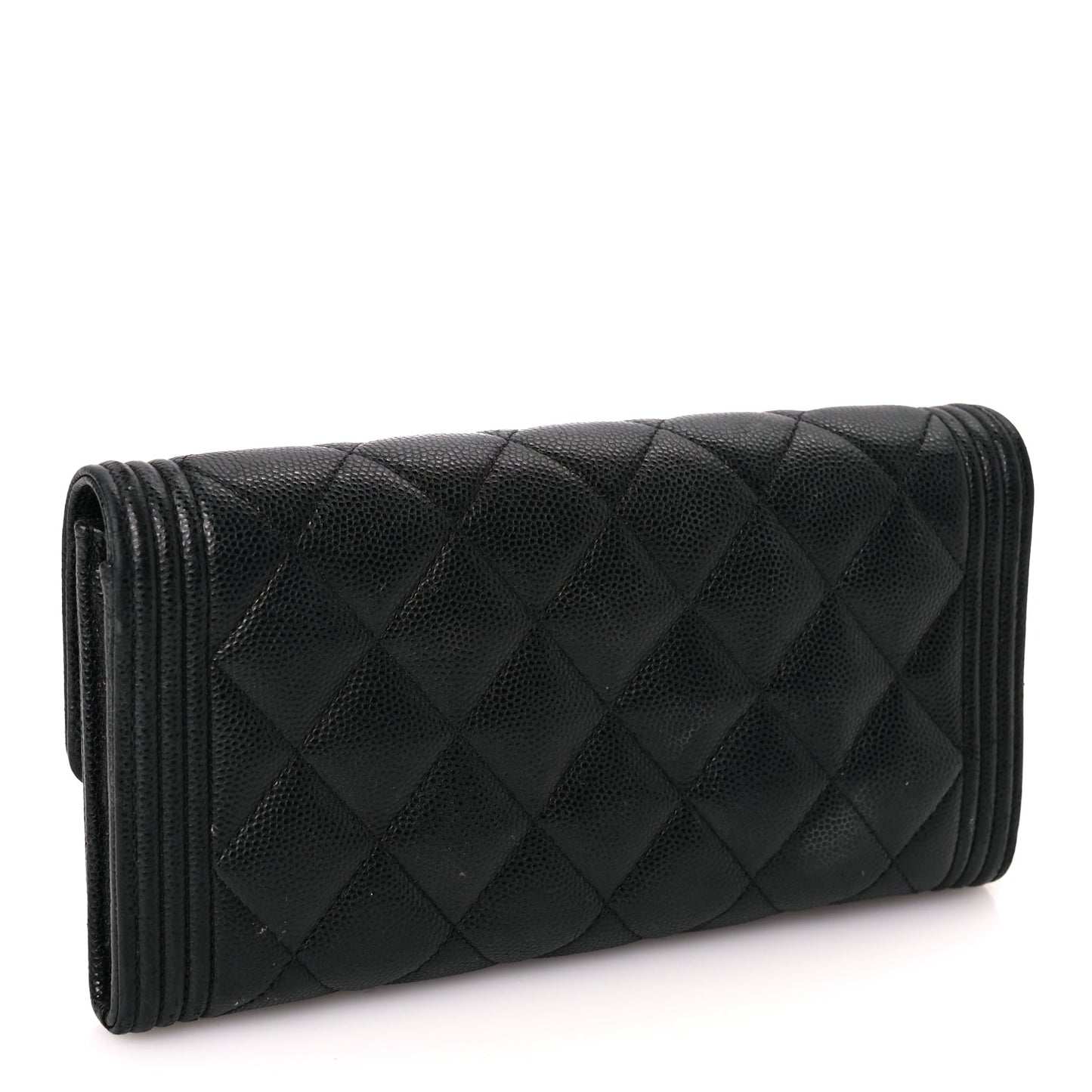 Chanel Caviar Quilted Long Boy Flap Wallet Black
