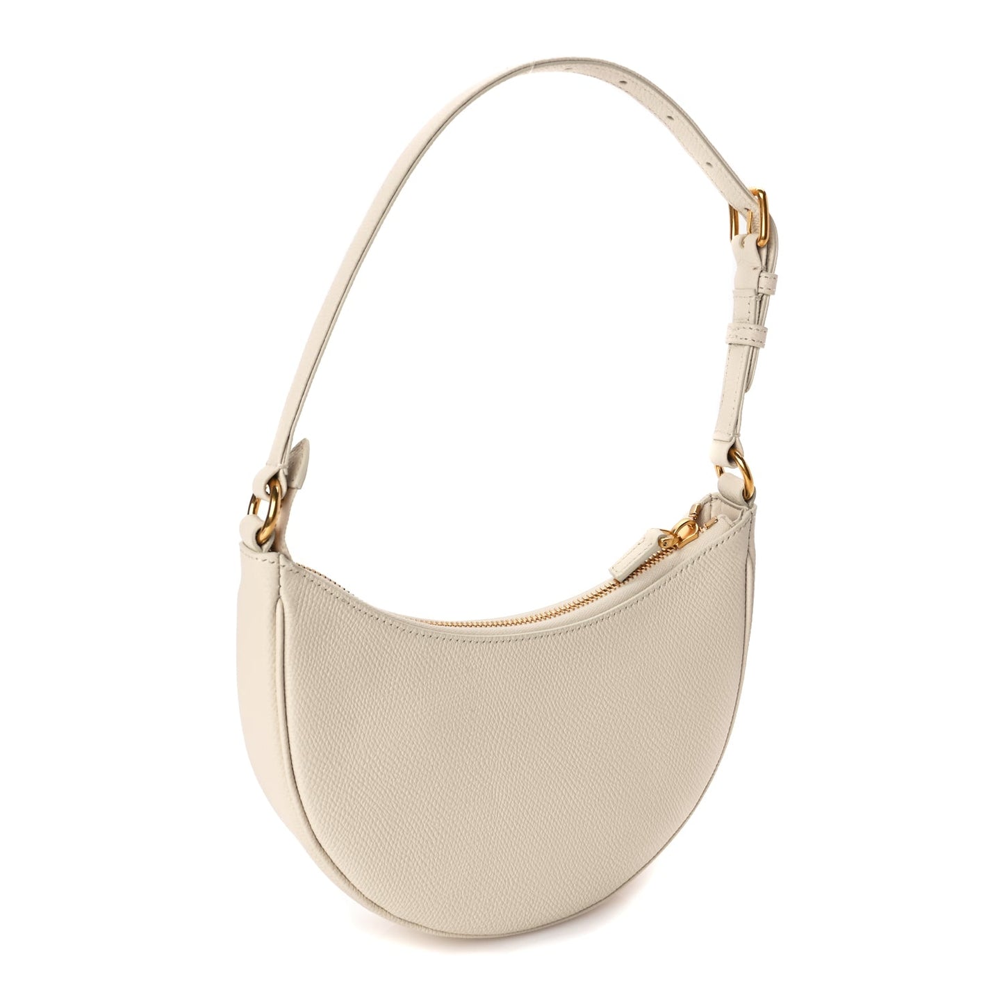 Valentino Grainy Calfskin Mini Vlogo Signature Hobo Bag Light Ivory