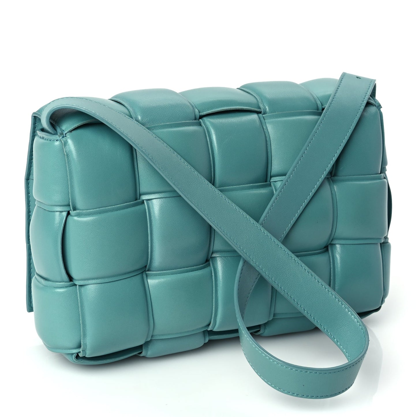 Bottega Veneta Nappa Maxi Intreccio Padded Cassette Crossbody Bag Linoleum