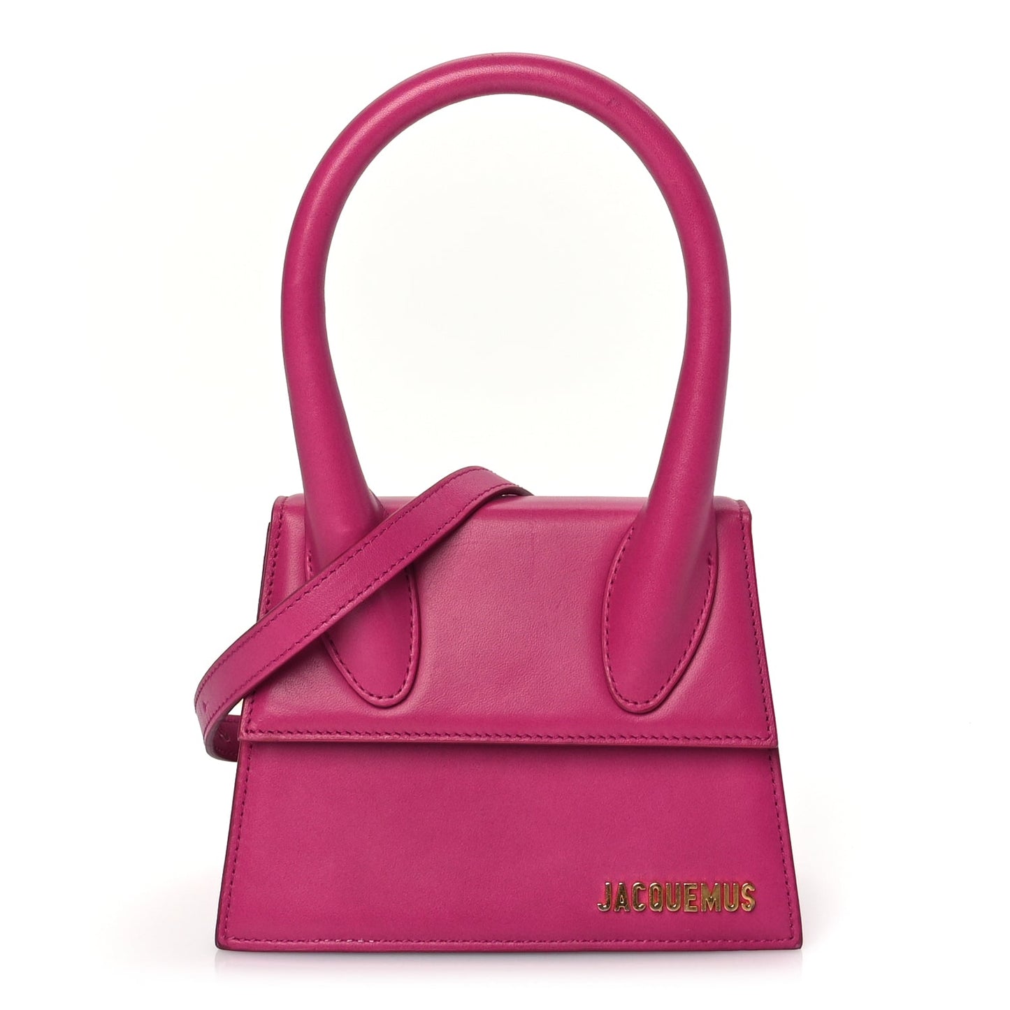 Jacquemus Smooth Calfskin Le Chiquito Moyen Dark Pink