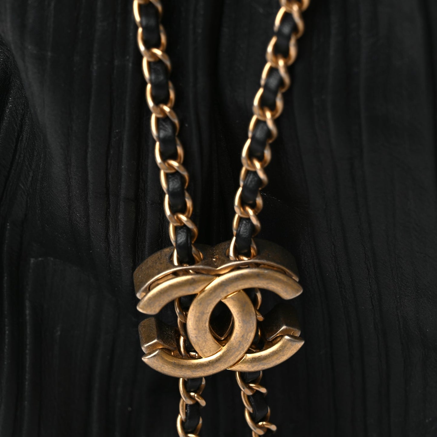 Chanel Iridescent Crumpled Calfskin Small Coco Pleats Backpack Black