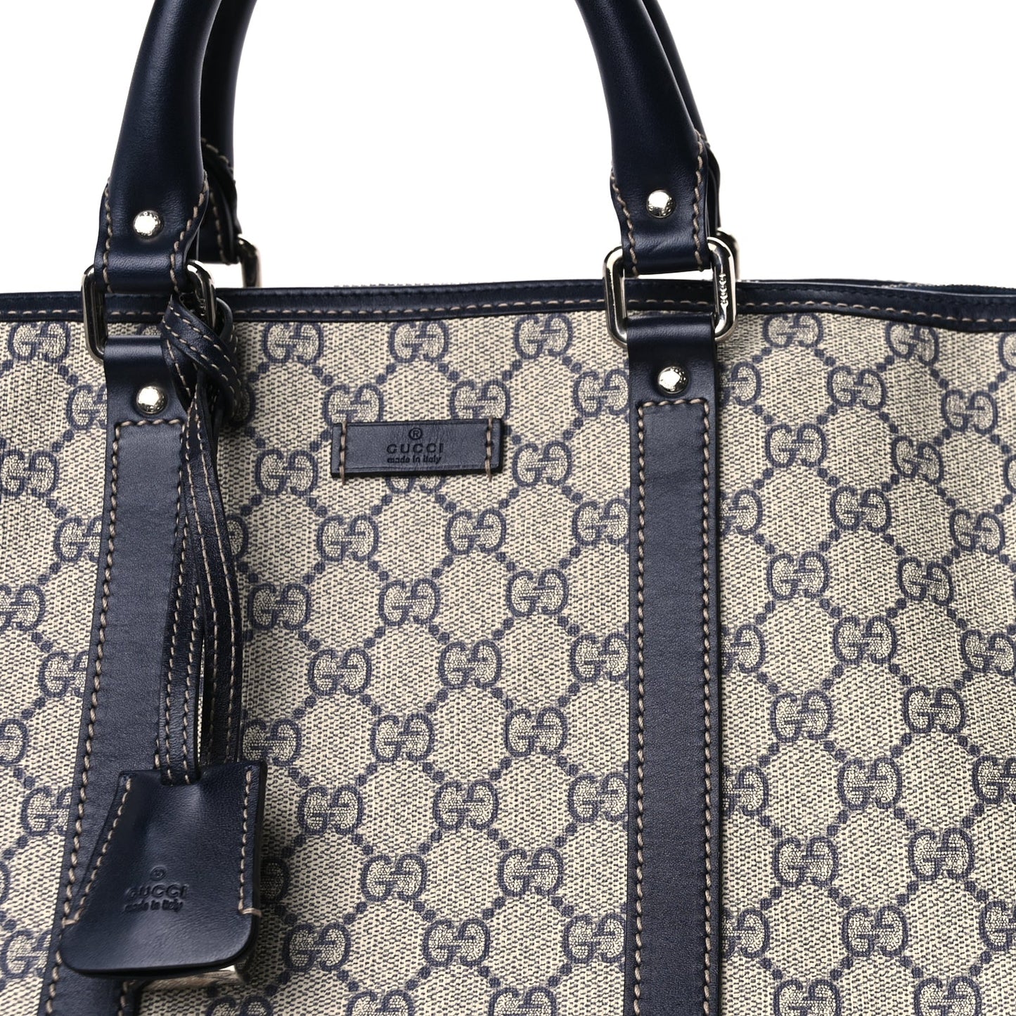 Gucci Plus Monogram Large Carry On Duffle Bag  Navy
