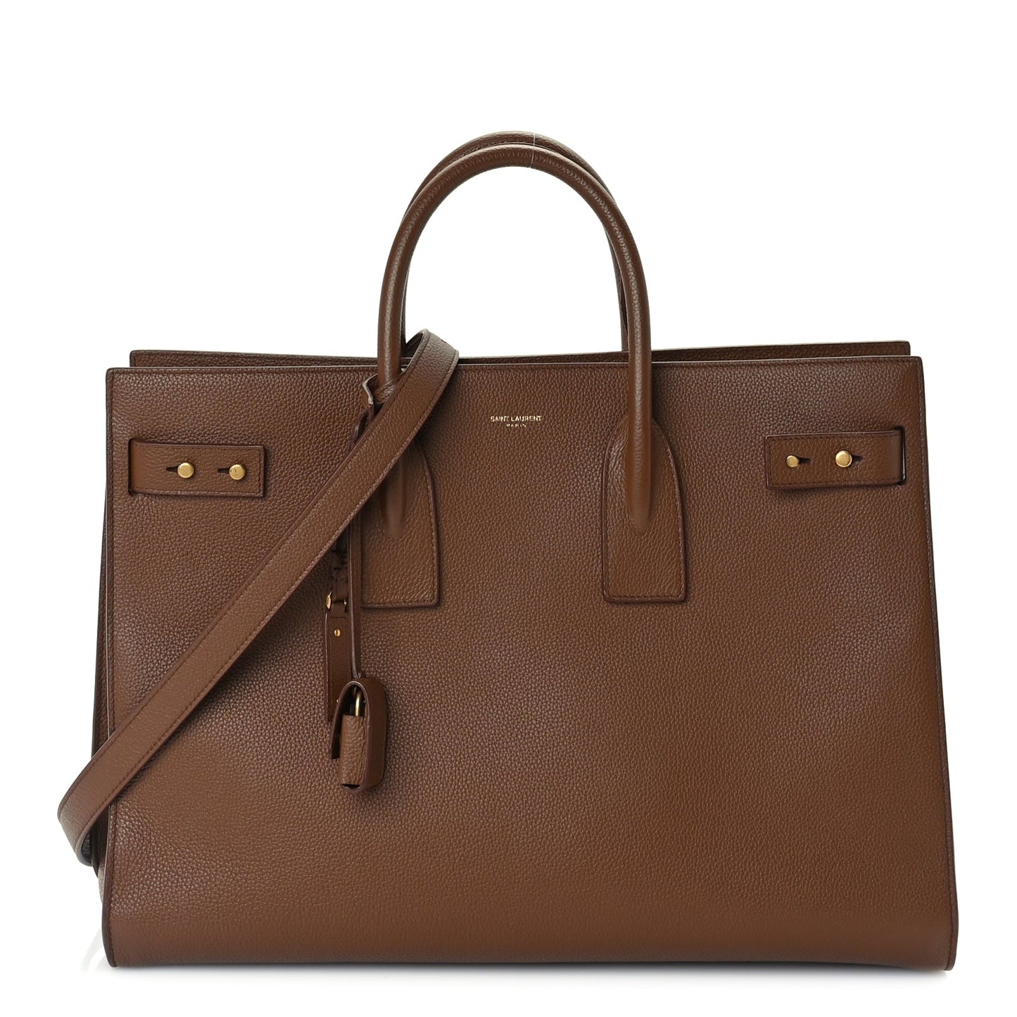 Saint Laurent Grained Calfskin Large Souple Sac De Jour  Cinnamon