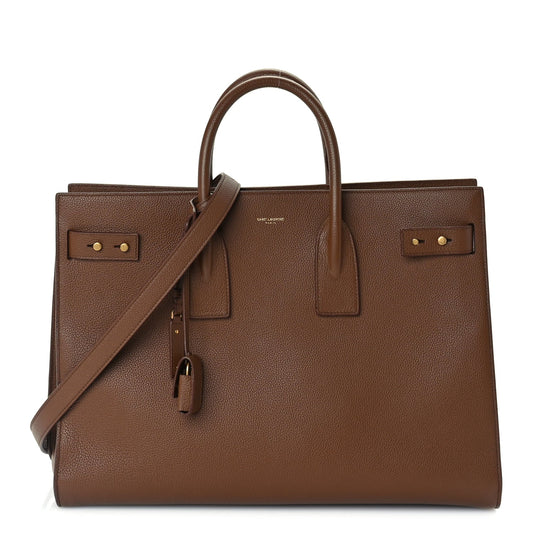 Saint Laurent Grained Calfskin Large Souple Sac De Jour  Cinnamon