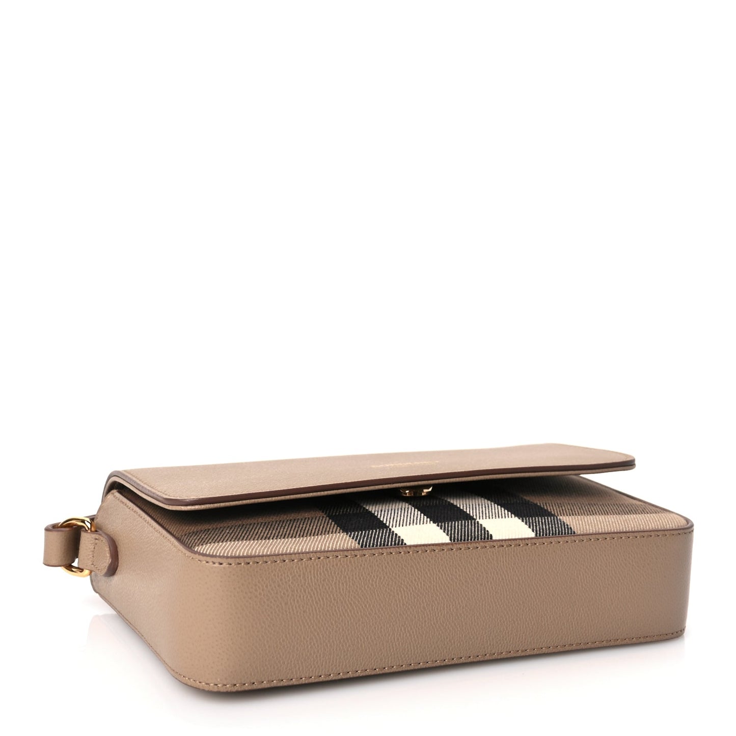 Burberry Grained Calfskin House Check Tartan Mix New Hampshire Chestnut Beige
