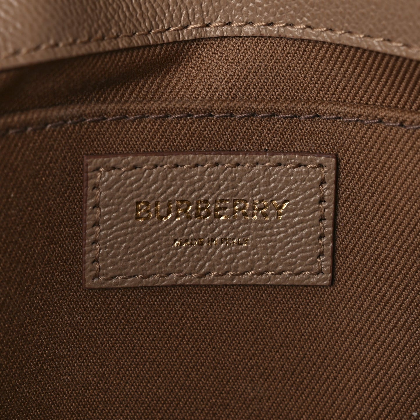 Burberry Grained Calfskin House Check Tartan Mix New Hampshire Chestnut Beige