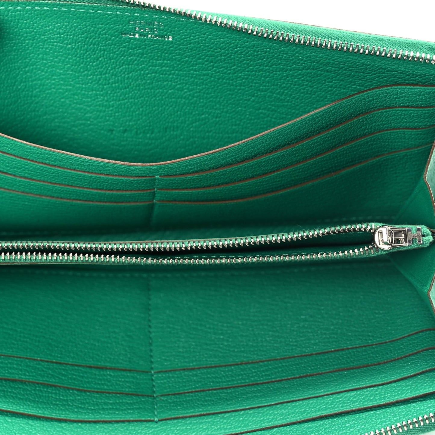 Hermes Chevre Mysore Silk'In Wallet Vert Jade Vert Jade