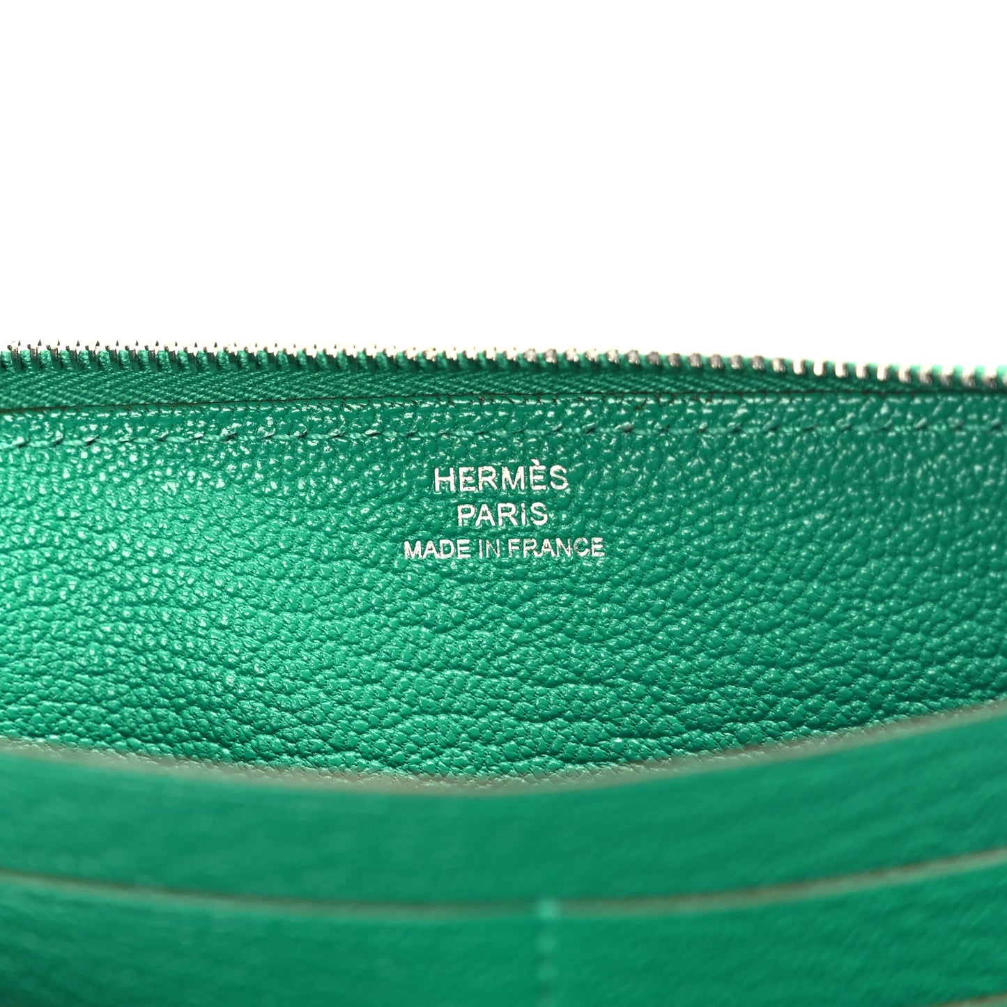 Hermes Chevre Mysore Silk'In Wallet Vert Jade Vert Jade