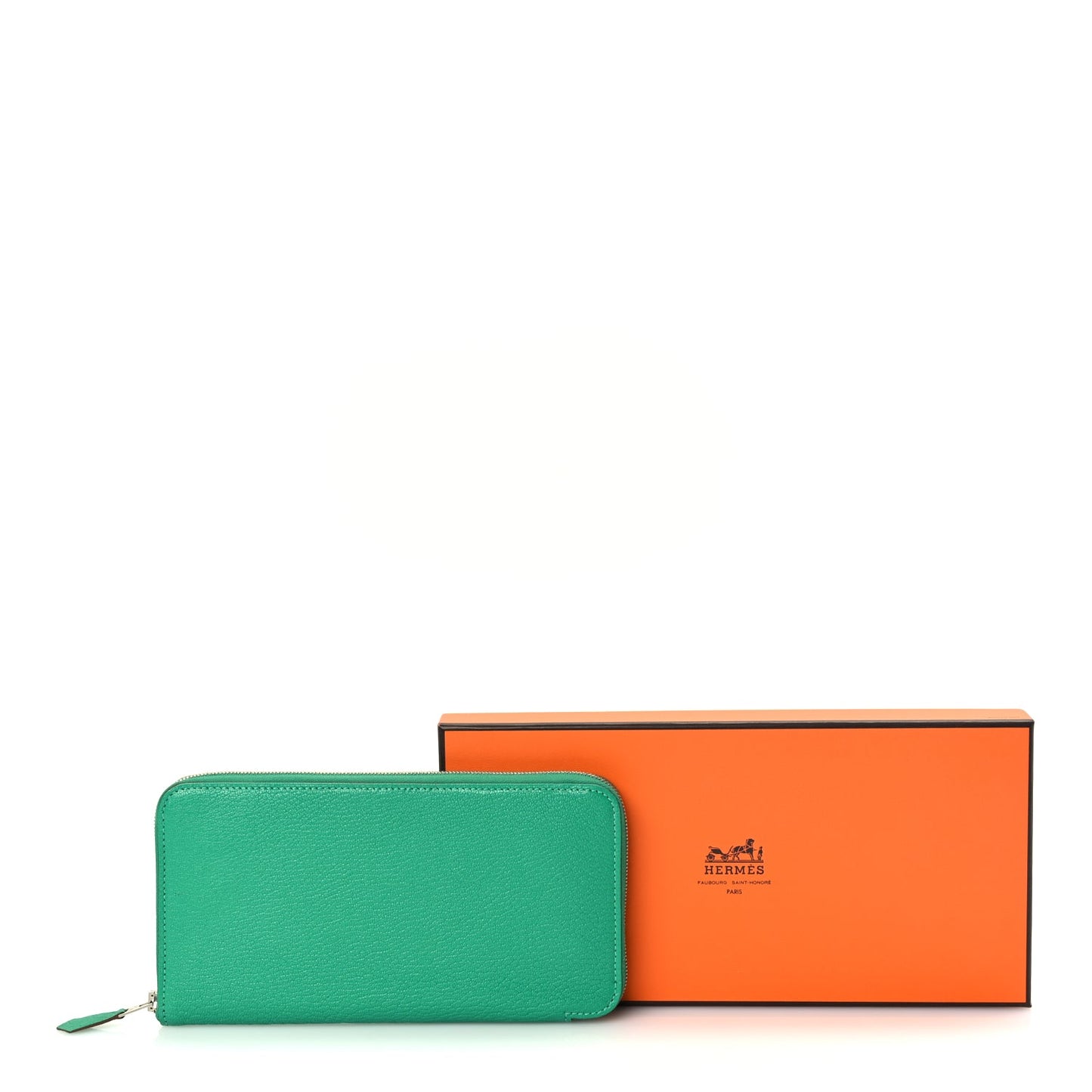 Hermes Chevre Mysore Silk'In Wallet Vert Jade Vert Jade