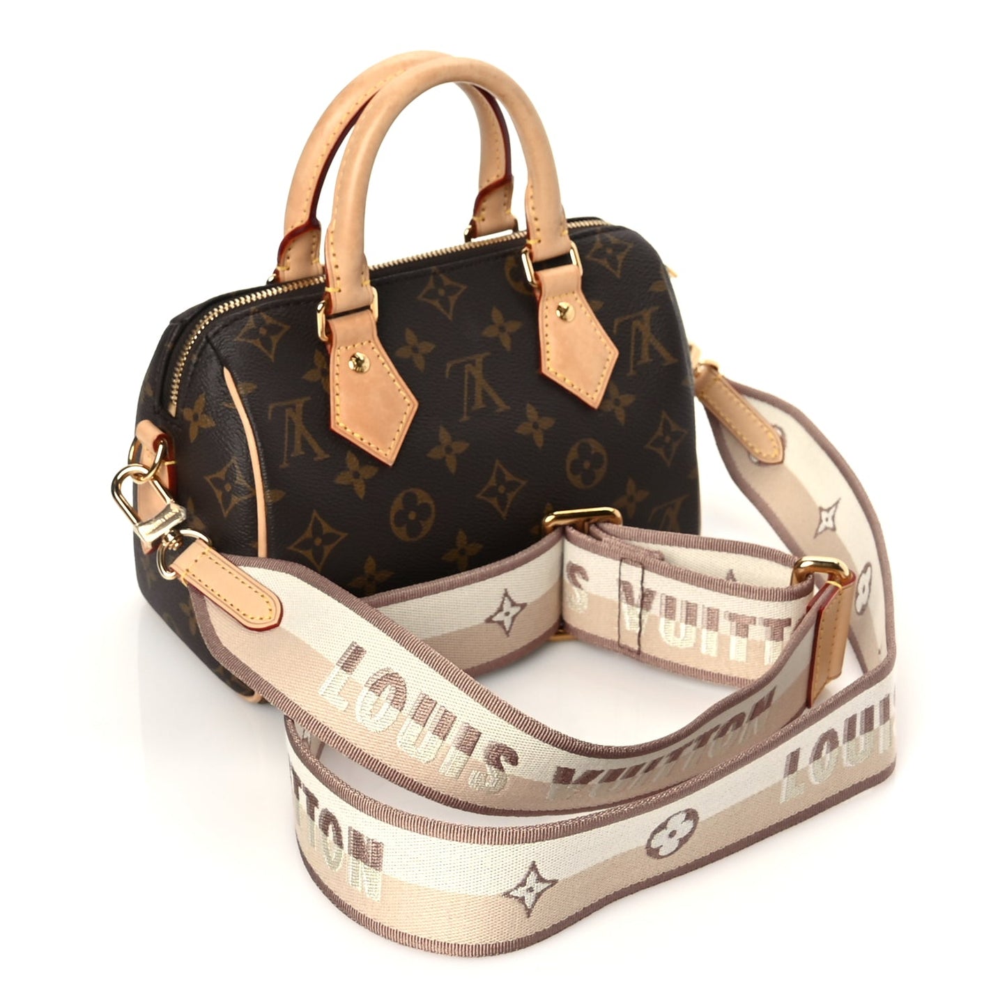Louis Vuitton Monogram Speedy Bandouliere 20 Beige