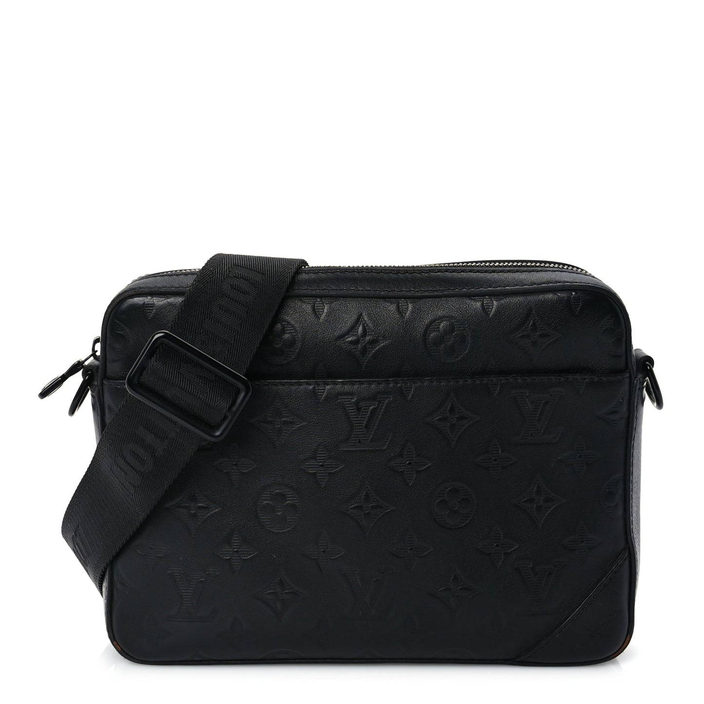 Louis Vuitton Calfskin Monogram Shadow Duo Messenger Black Black