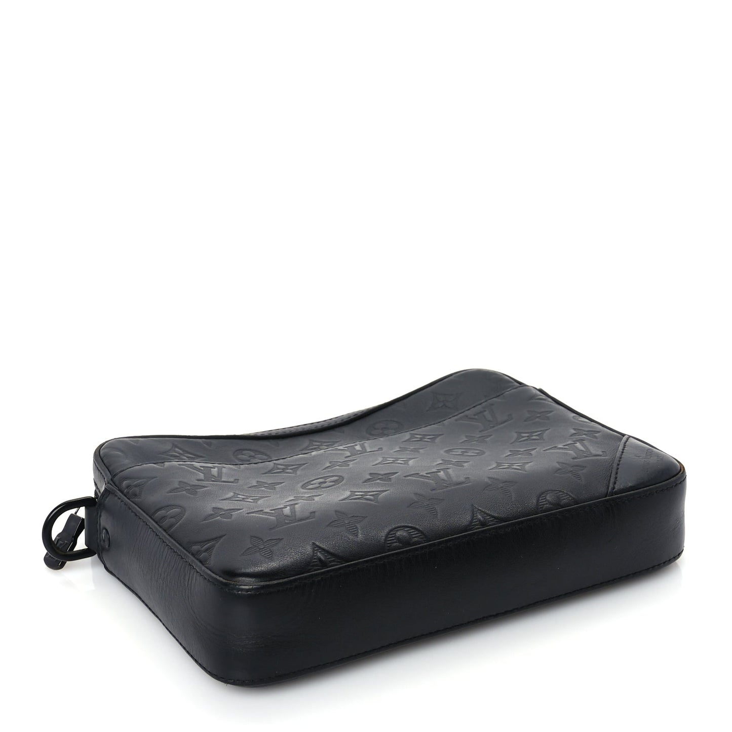 Louis Vuitton Calfskin Monogram Shadow Duo Messenger Black Black