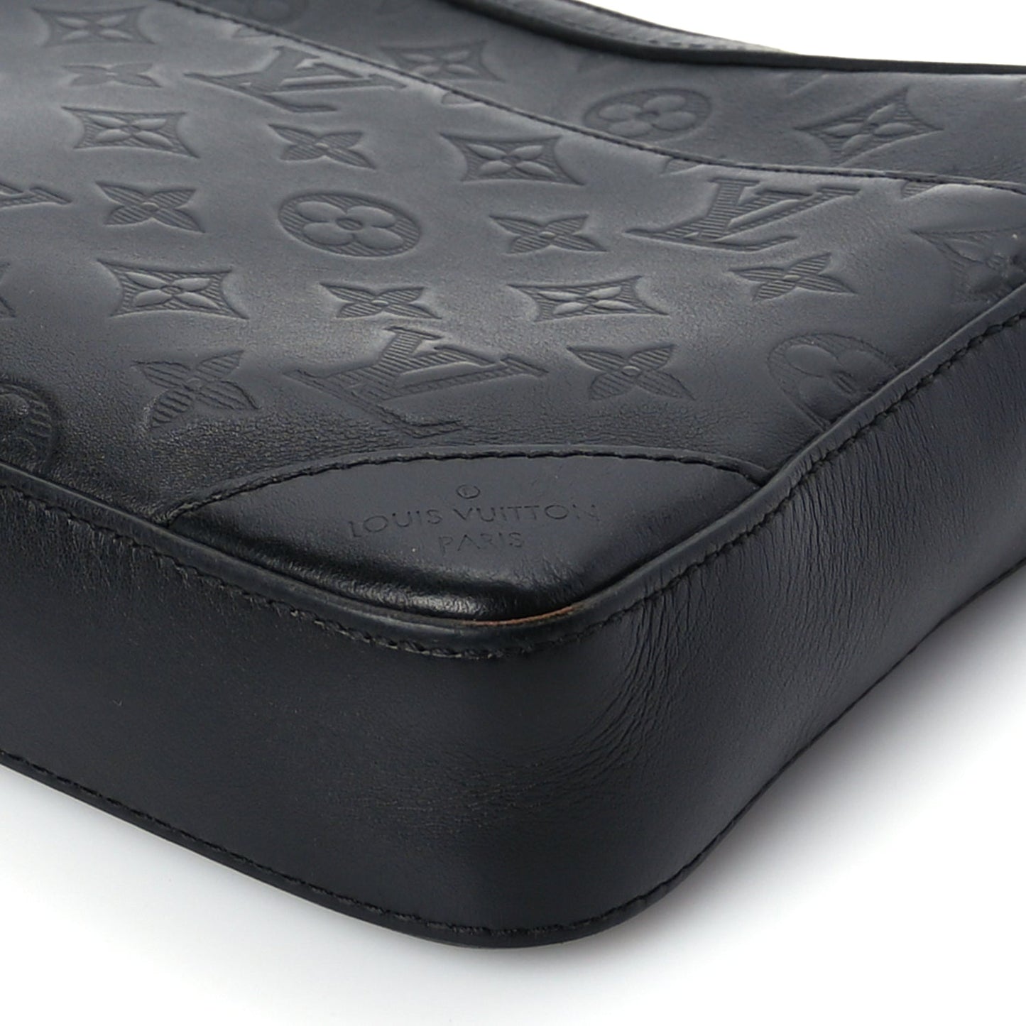 Louis Vuitton Calfskin Monogram Shadow Duo Messenger Black Black