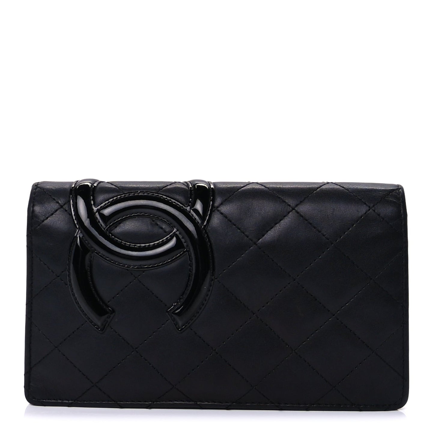 Chanel Calfskin Quilted Cambon Yen Wallet Black
