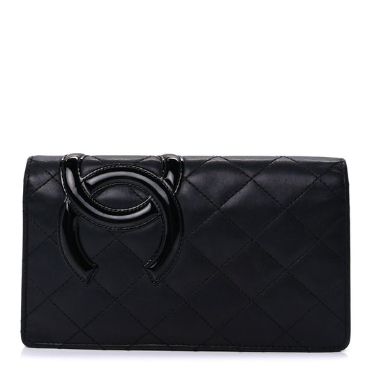 Chanel Calfskin Quilted Cambon Yen Wallet Black