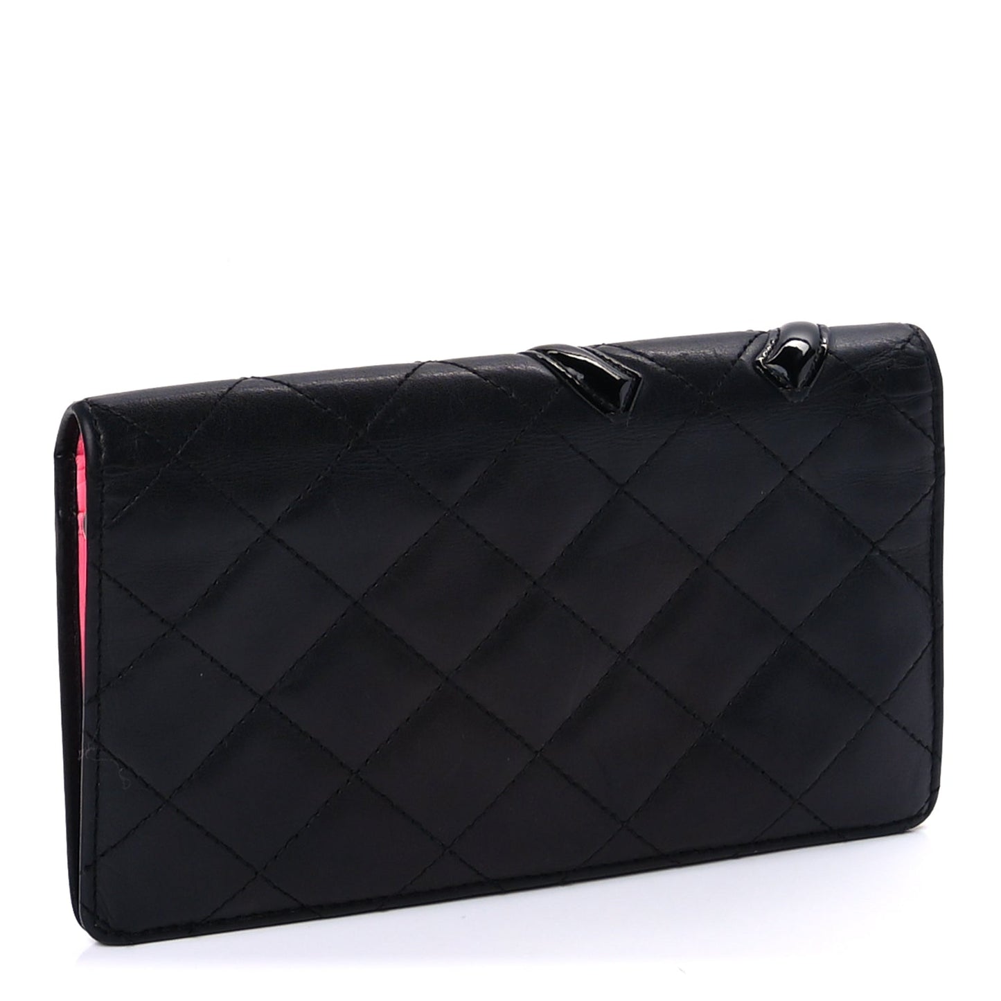 Chanel Calfskin Quilted Cambon Yen Wallet Black