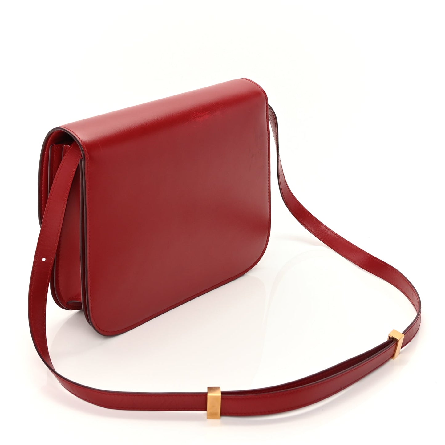 Celine Box Calfskin Medium Classic Box Flap Bag Red