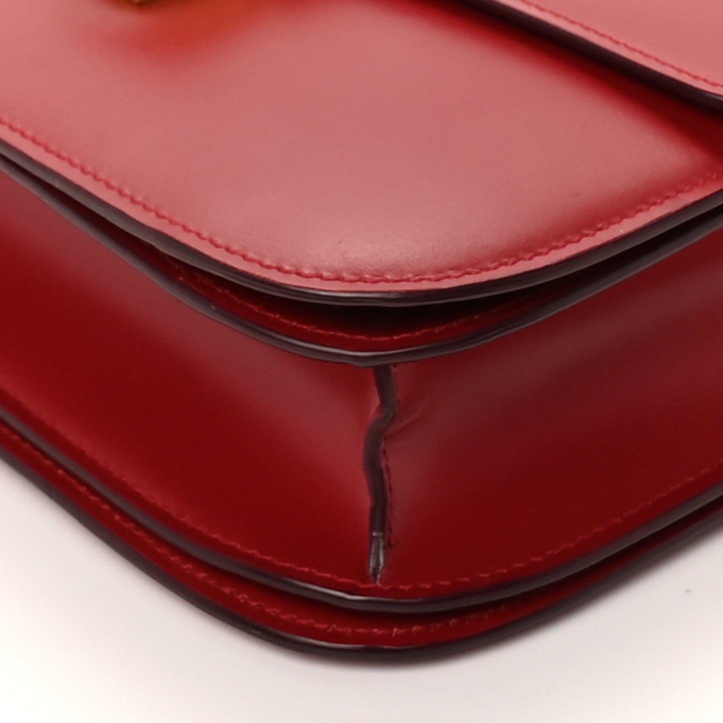 Celine Box Calfskin Medium Classic Box Flap Bag Red