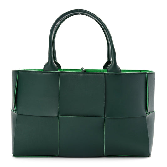 Bottega Veneta Calfskin Maxi Intrecciato Small Arco Tote Raintree