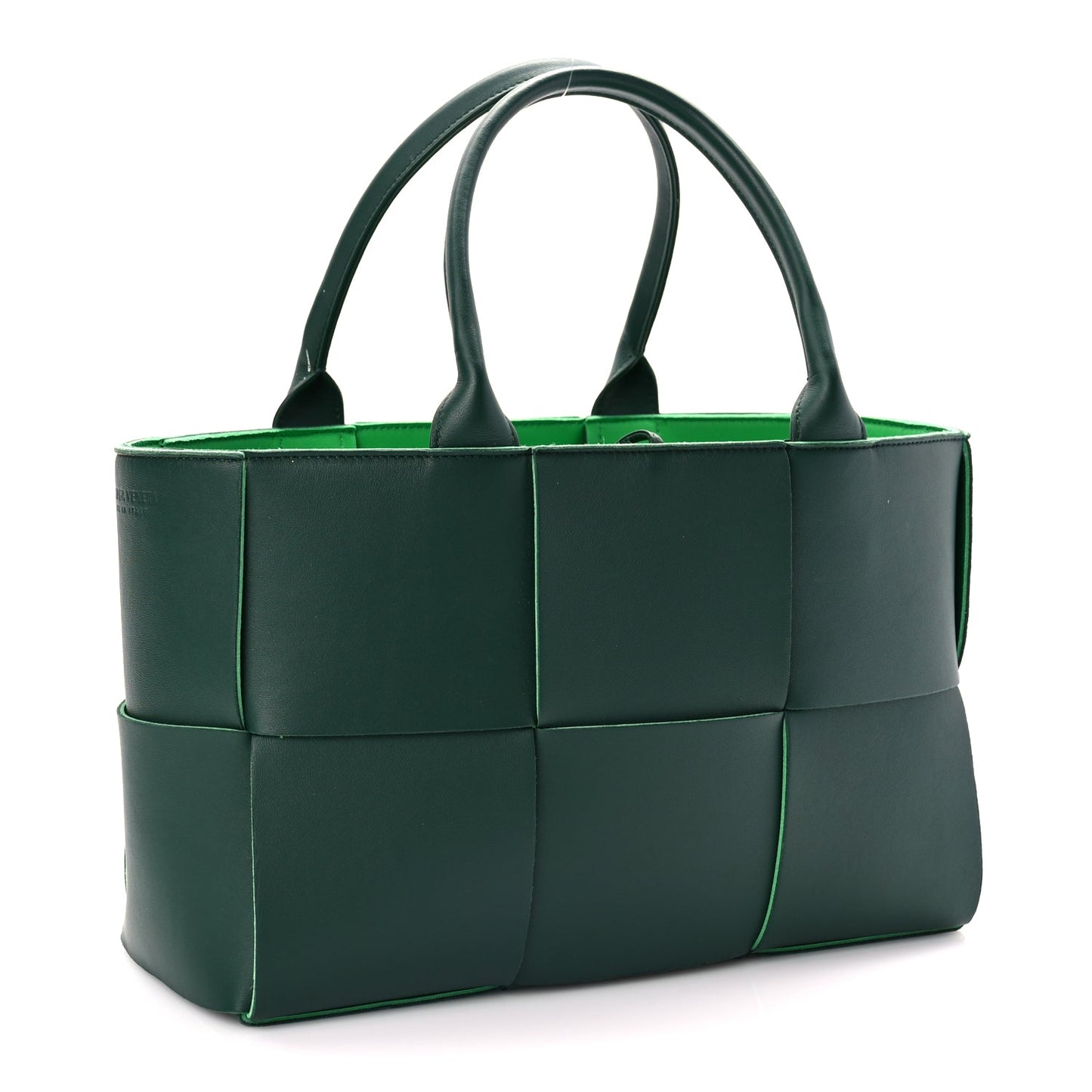 Bottega Veneta Calfskin Maxi Intrecciato Small Arco Tote Raintree