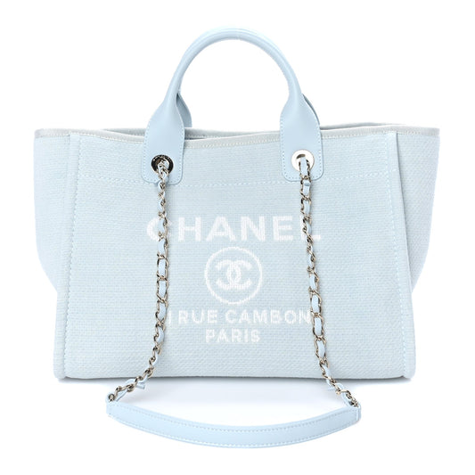 Chanel Mixed Fibers Small Deauville Tote Light Blue