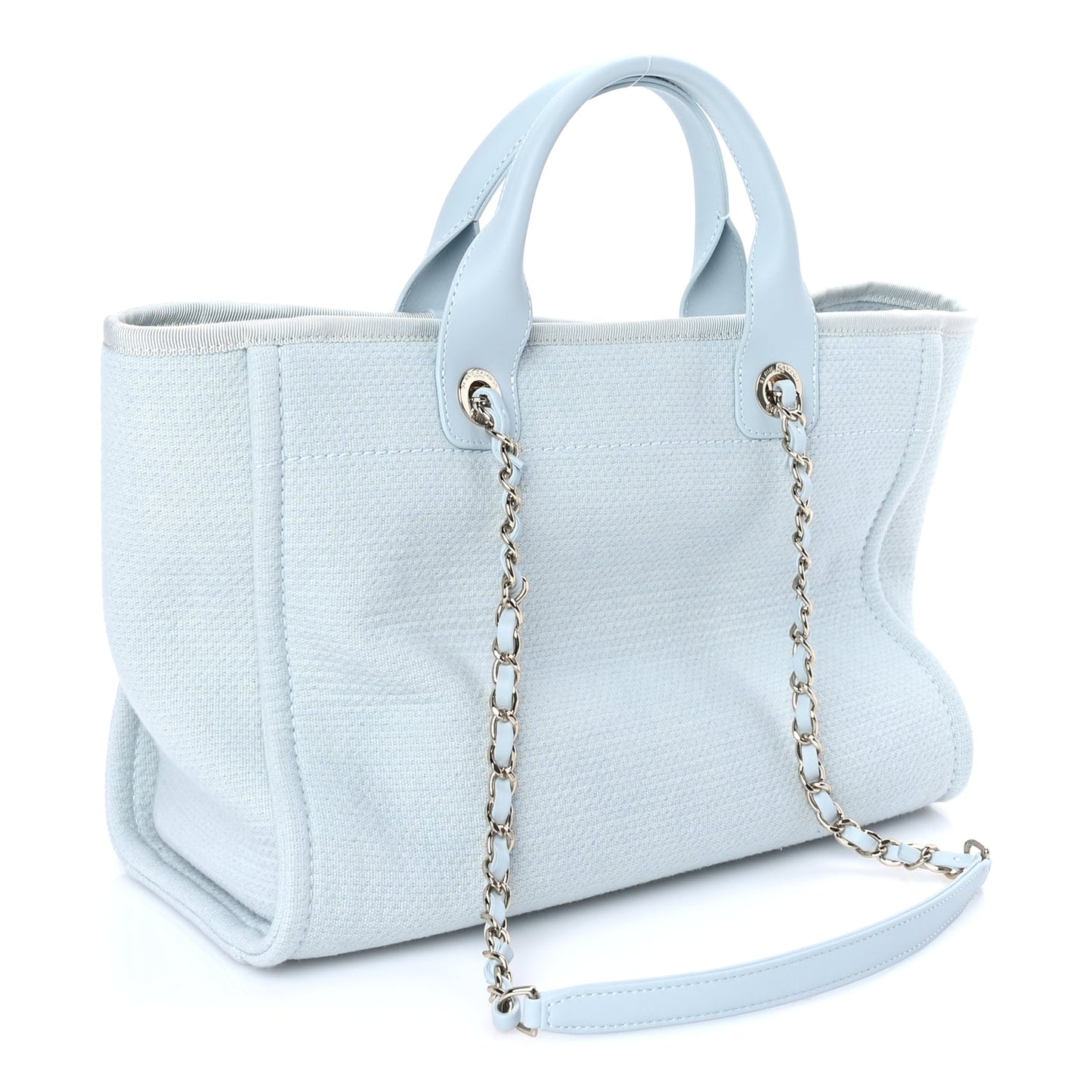 Chanel Mixed Fibers Small Deauville Tote Light Blue