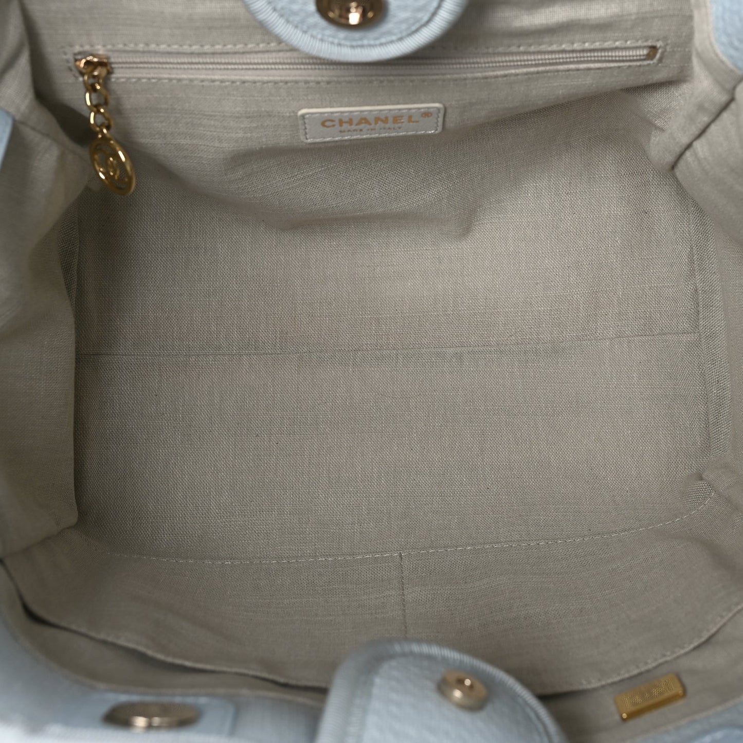 Chanel Mixed Fibers Small Deauville Tote Light Blue