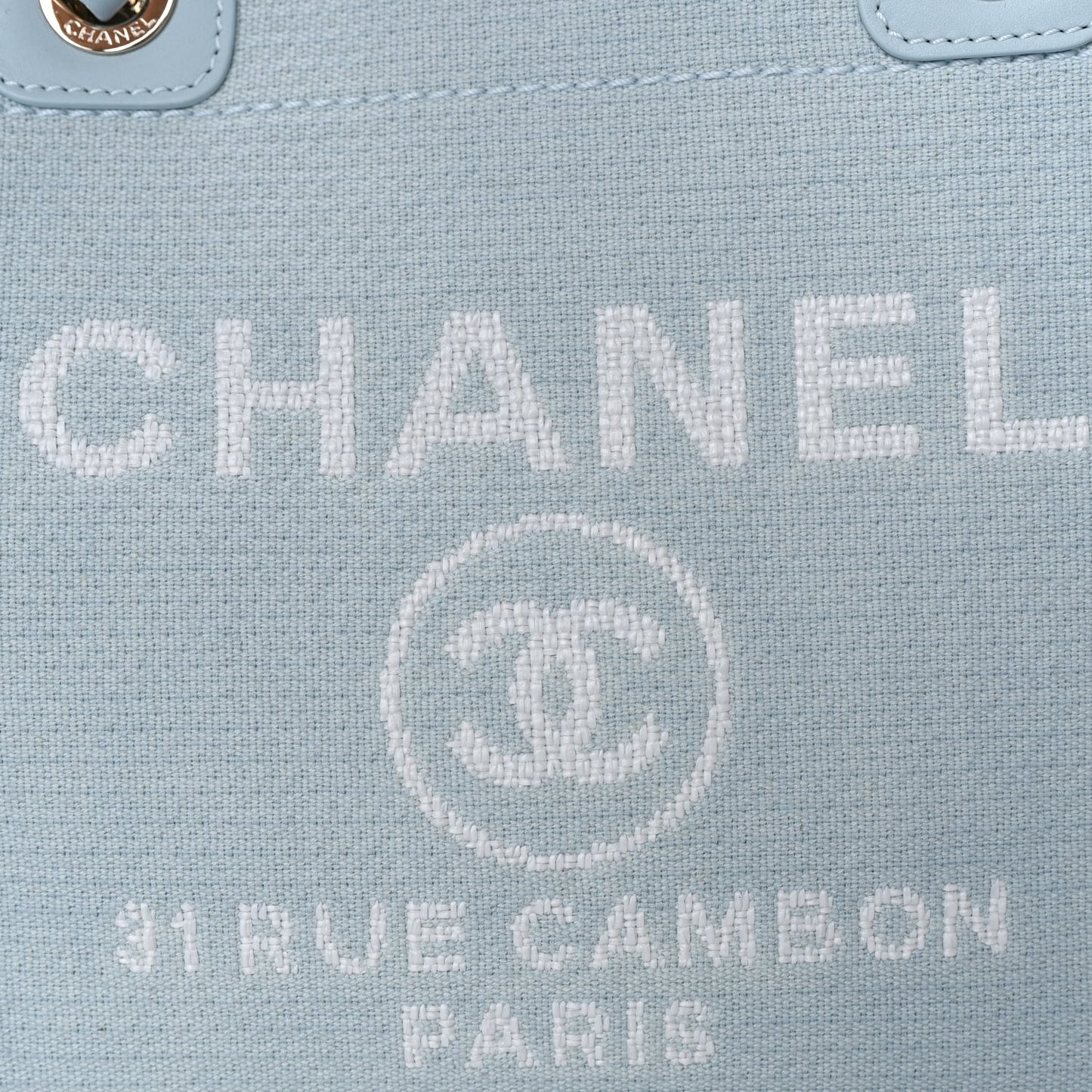 Chanel Mixed Fibers Small Deauville Tote Light Blue