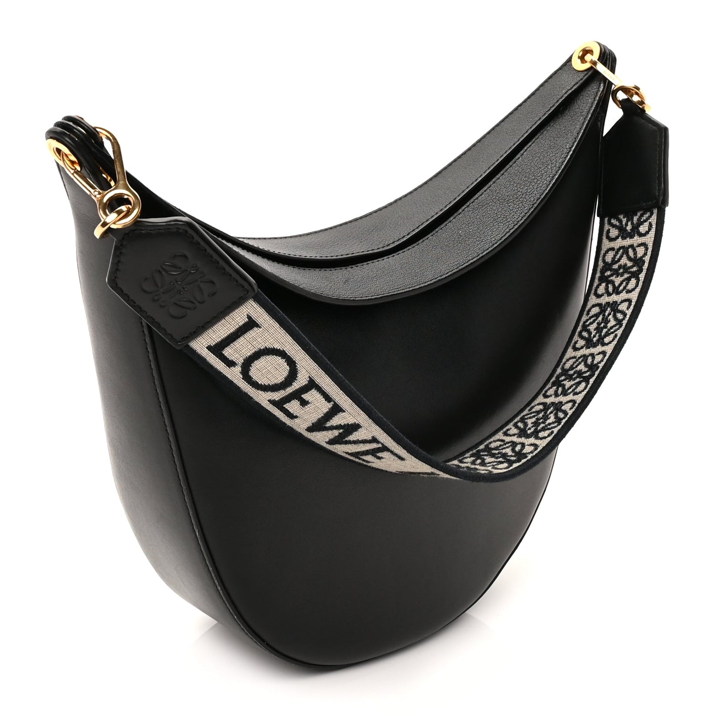 Loewe Satin Calfskin Jacquard Luna Bag  Black