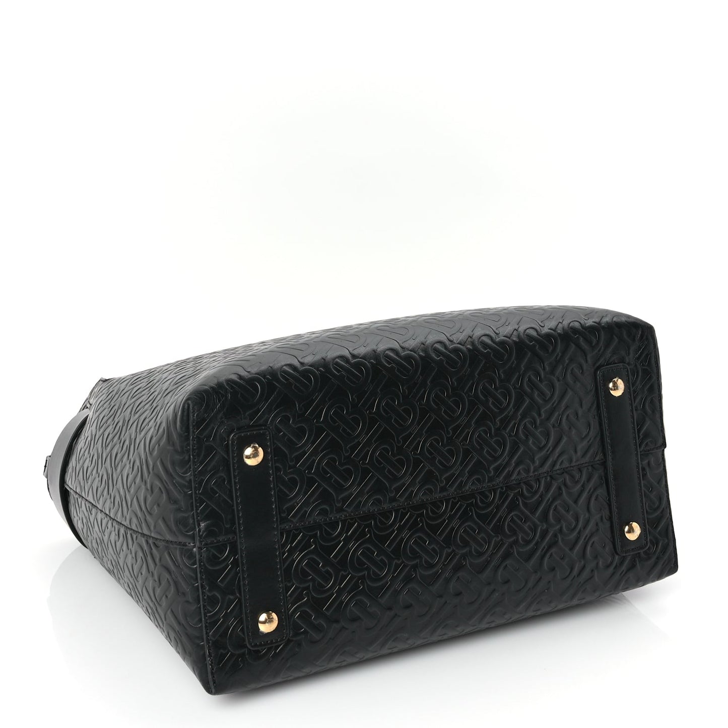 Burberry Calfskin Embossed Monogram Medium Belt Bag  Black