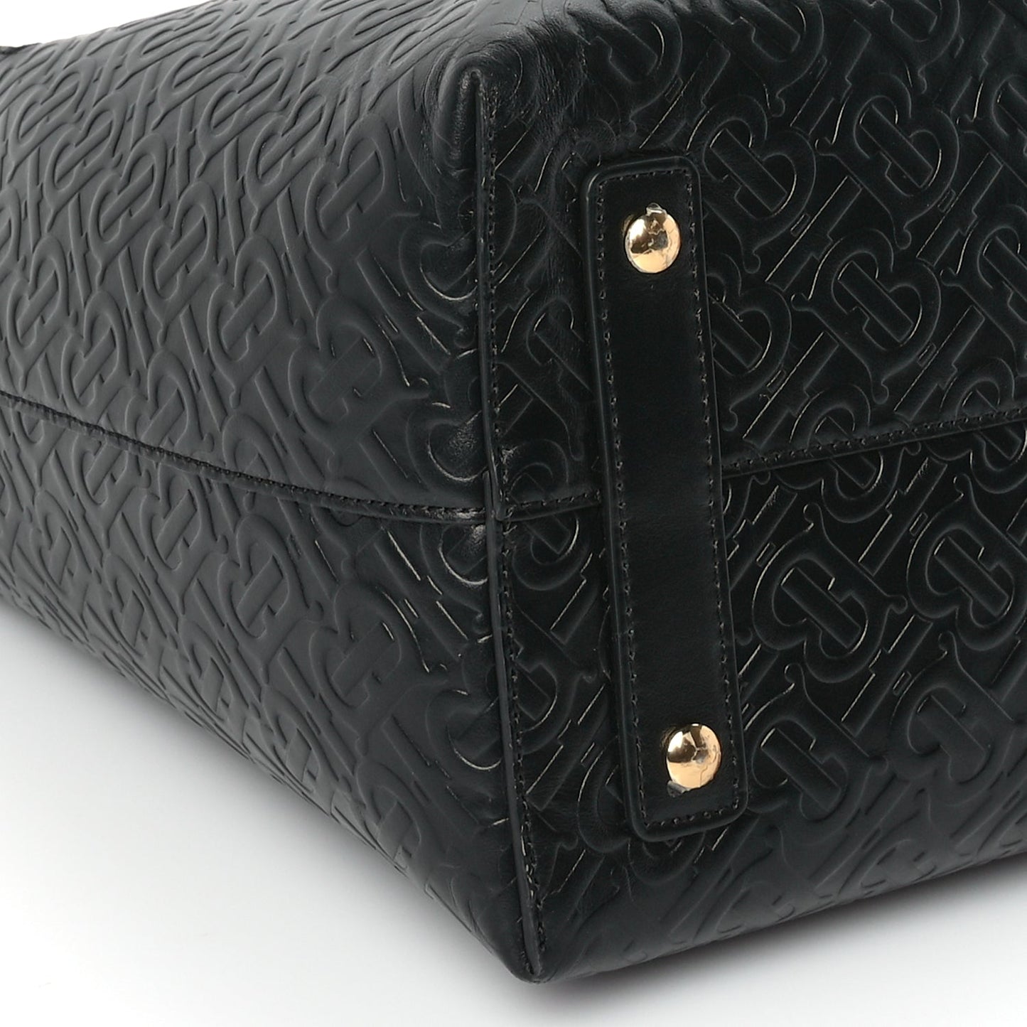 Burberry Calfskin Embossed Monogram Medium Belt Bag  Black