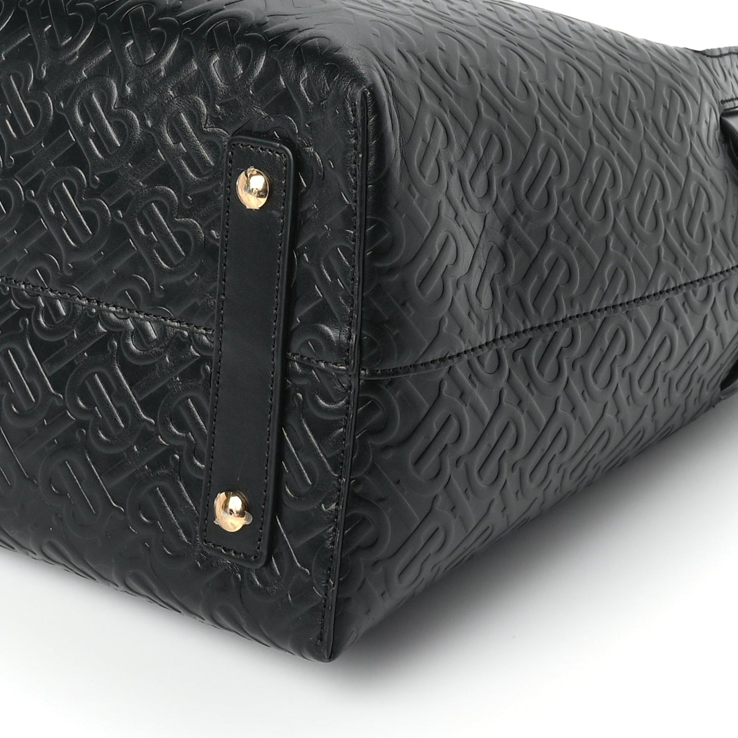 Burberry Calfskin Embossed Monogram Medium Belt Bag  Black