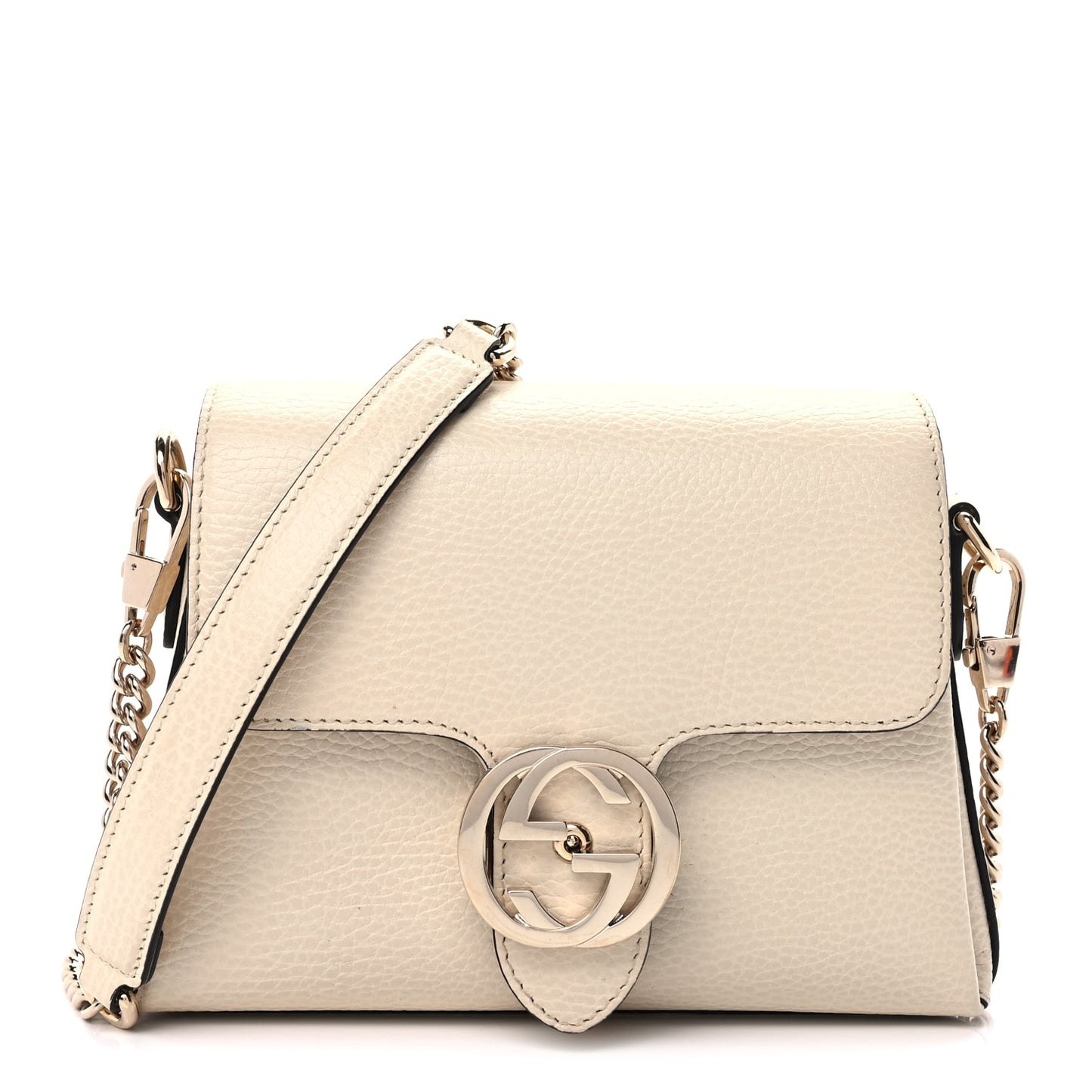 Gucci Dollar Calfskin Interlocking G Crossbody Bag  Ivoire