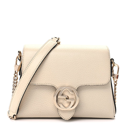Gucci Dollar Calfskin Interlocking G Crossbody Bag  Ivoire