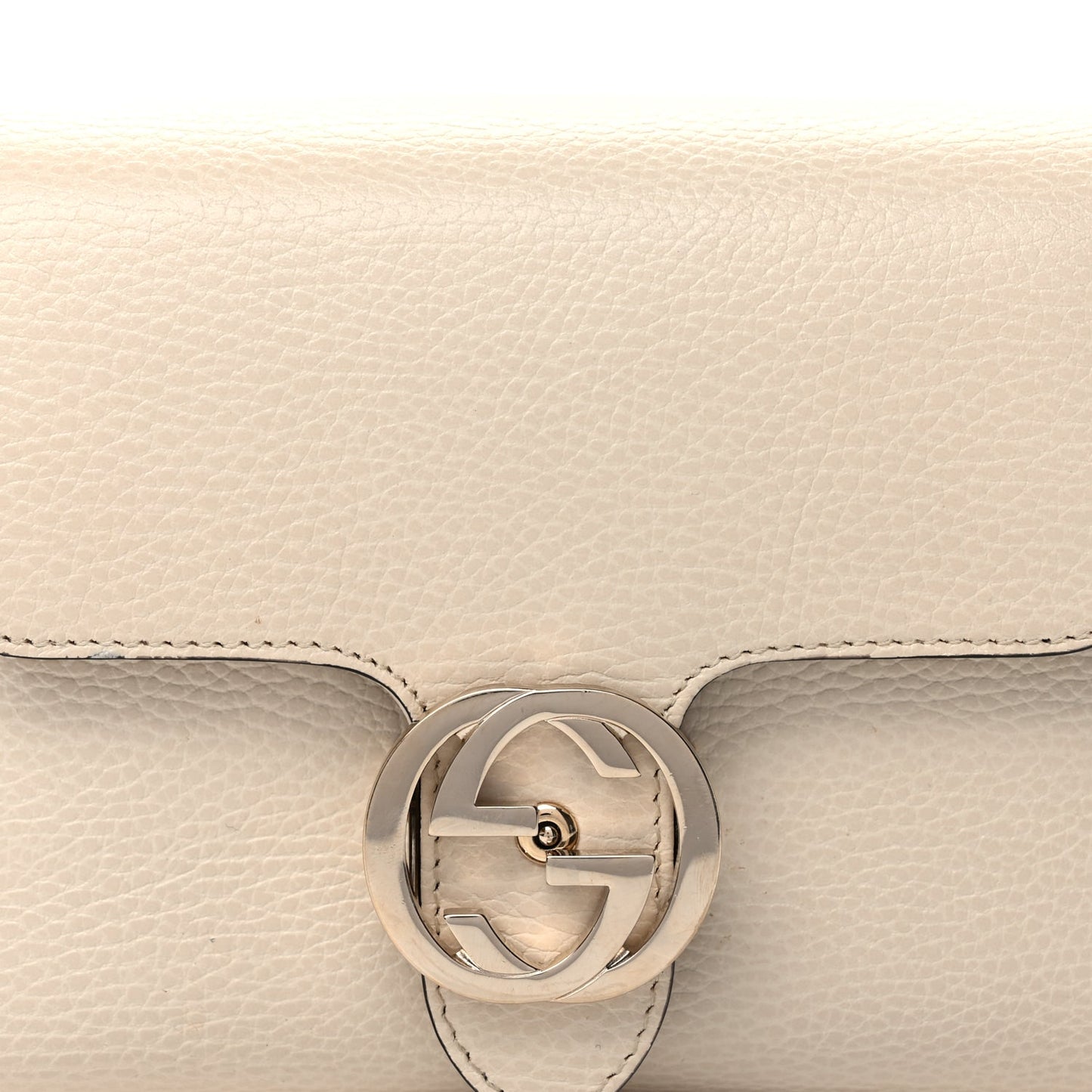 Gucci Dollar Calfskin Interlocking G Crossbody Bag  Ivoire