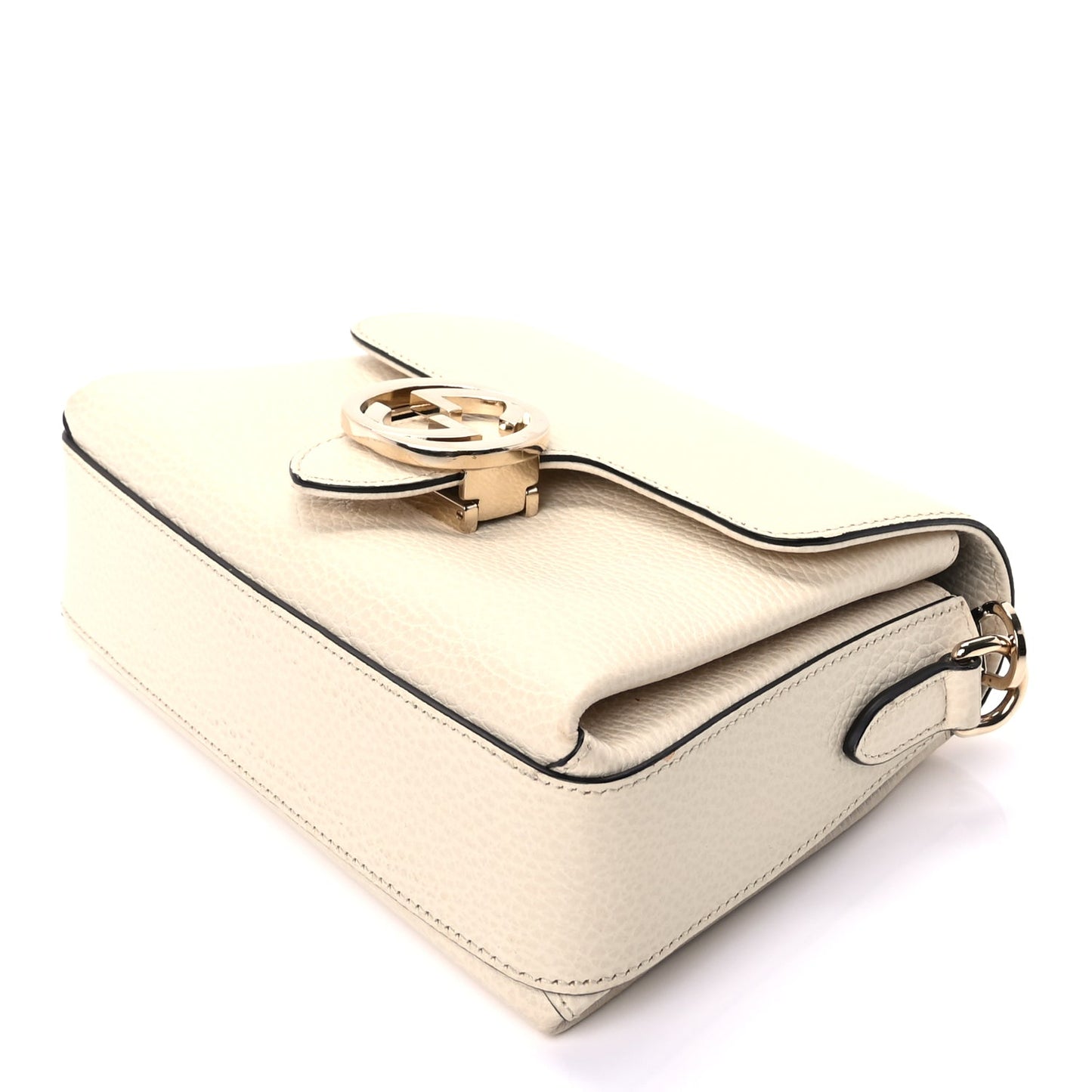 Gucci Dollar Calfskin Interlocking G Crossbody Bag  Ivoire