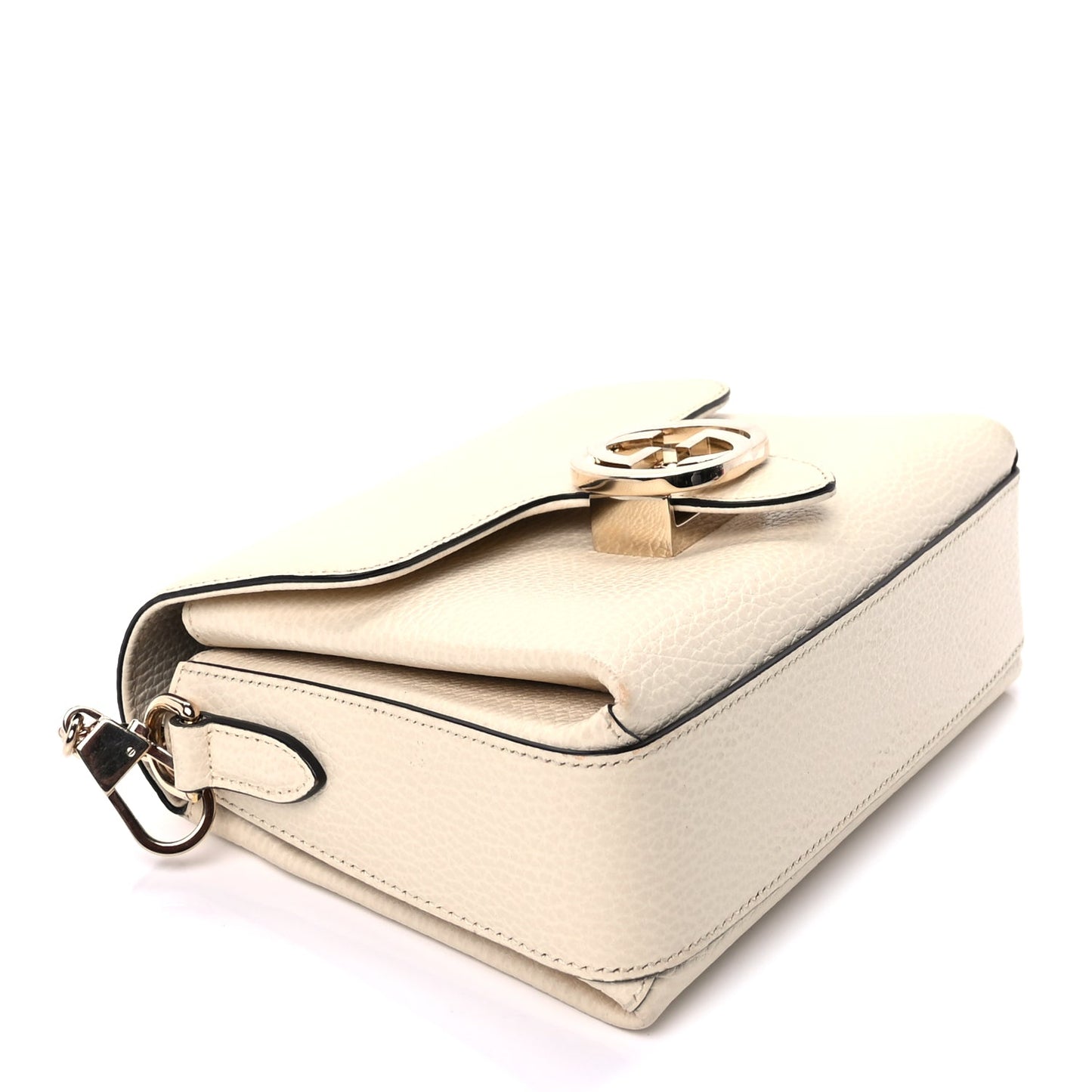 Gucci Dollar Calfskin Interlocking G Crossbody Bag  Ivoire