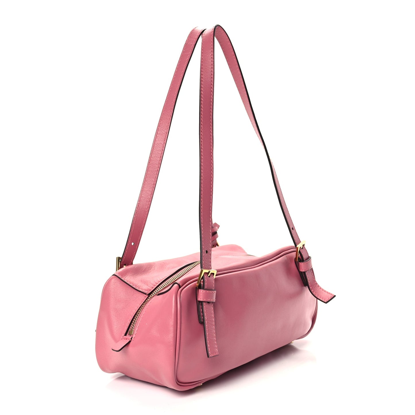 Versace Lambskin Tag Bowling Bag Light Pink
