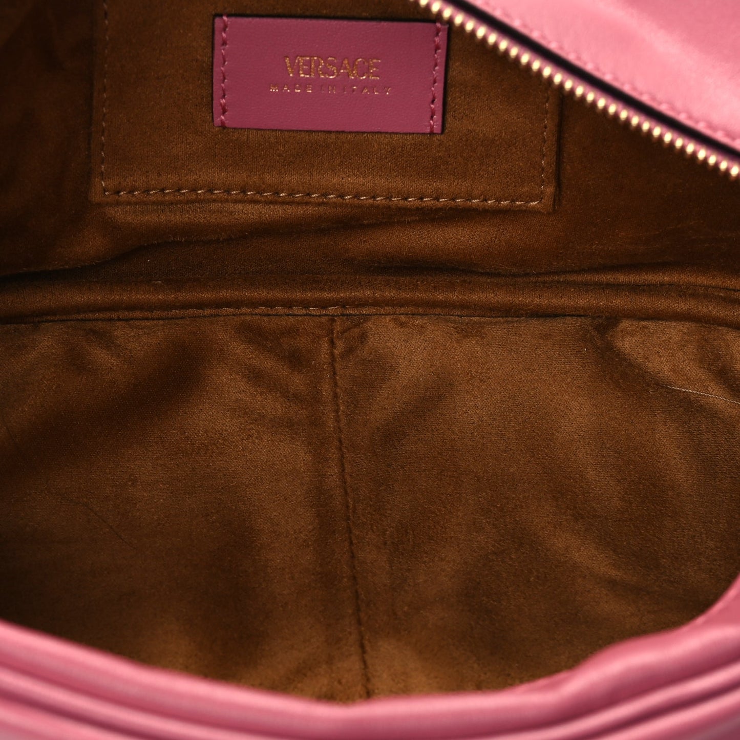 Versace Lambskin Tag Bowling Bag Light Pink