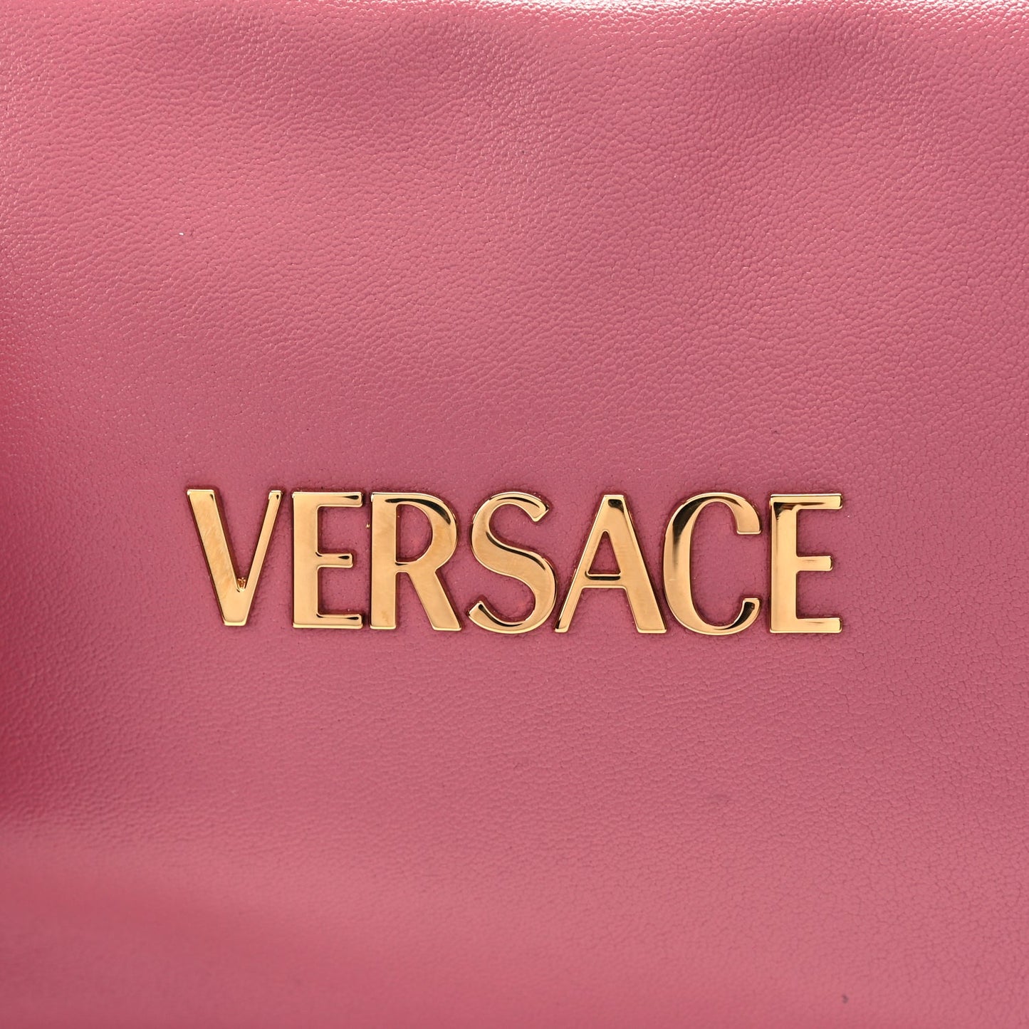 Versace Lambskin Tag Bowling Bag Light Pink