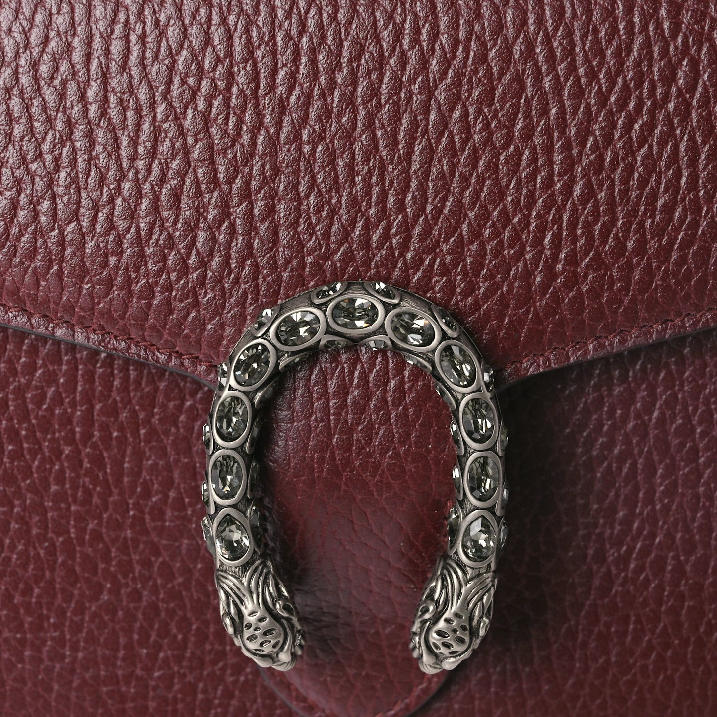 Gucci GUCCI Dollar Calfskin Crystal Mini Dionysus Chain Wallet Vintage Bordeaux Vintage Bordeaux