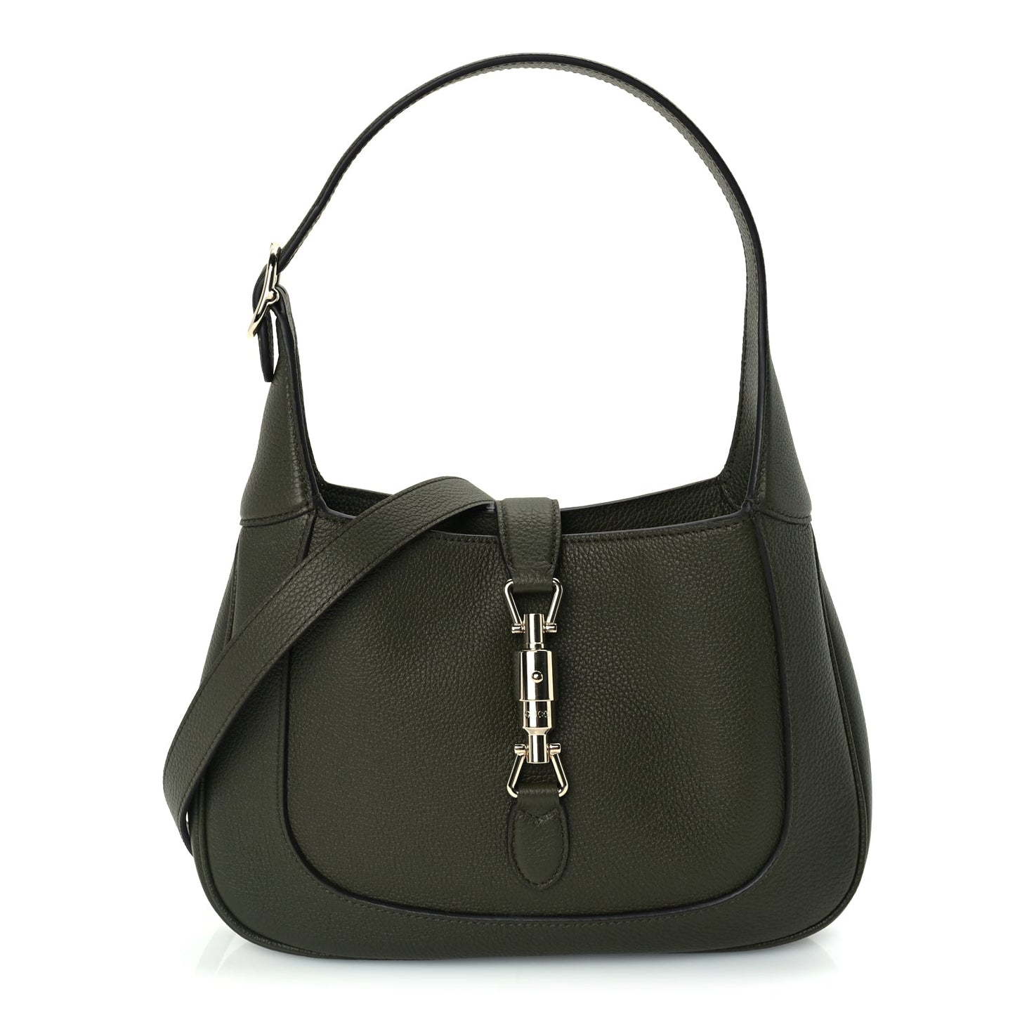 Gucci Grained Calfskin Medium Jackie 1961 Hobo  Forest Green