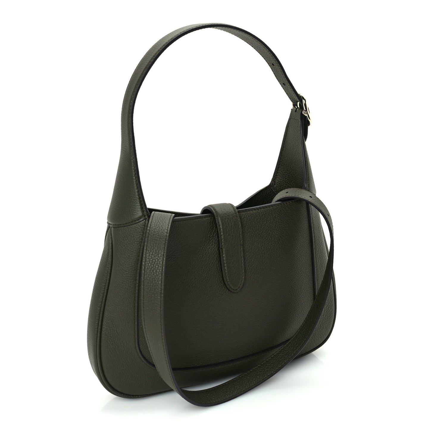 Gucci Grained Calfskin Medium Jackie 1961 Hobo  Forest Green