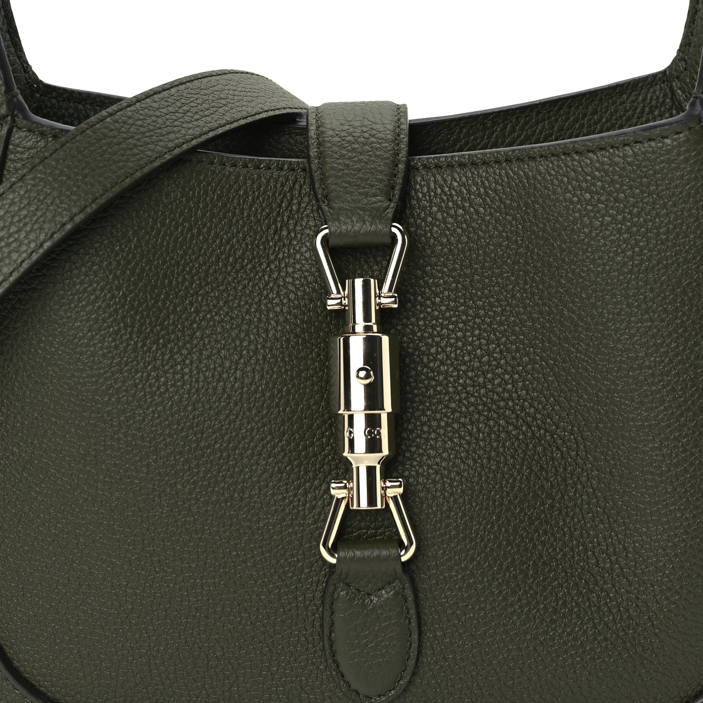 Gucci Grained Calfskin Medium Jackie 1961 Hobo  Forest Green