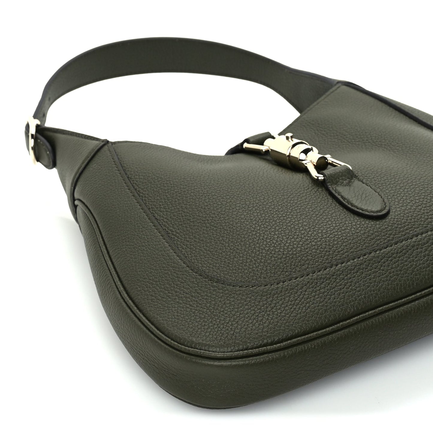 Gucci Grained Calfskin Medium Jackie 1961 Hobo  Forest Green