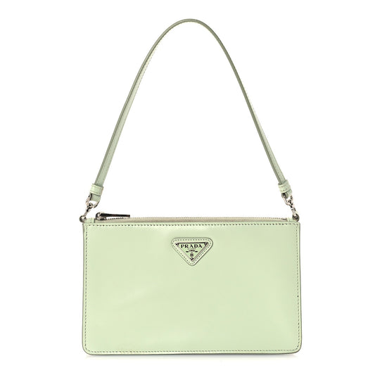 Prada Spazzolato Mini Shoulder Bag  Vert Olive
